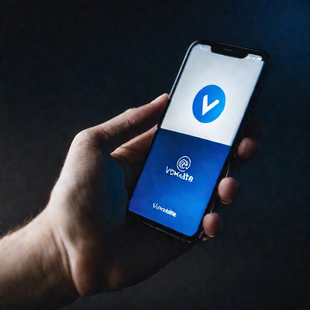 Рука держит смартфон с приложением ВКонтакте