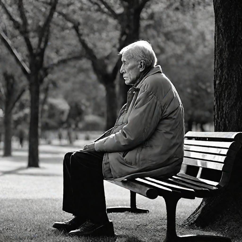 Пожилой мужчина с болезнью Альцгеймера.