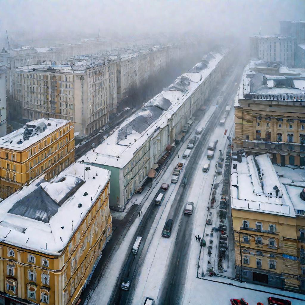 Город утром в тумане