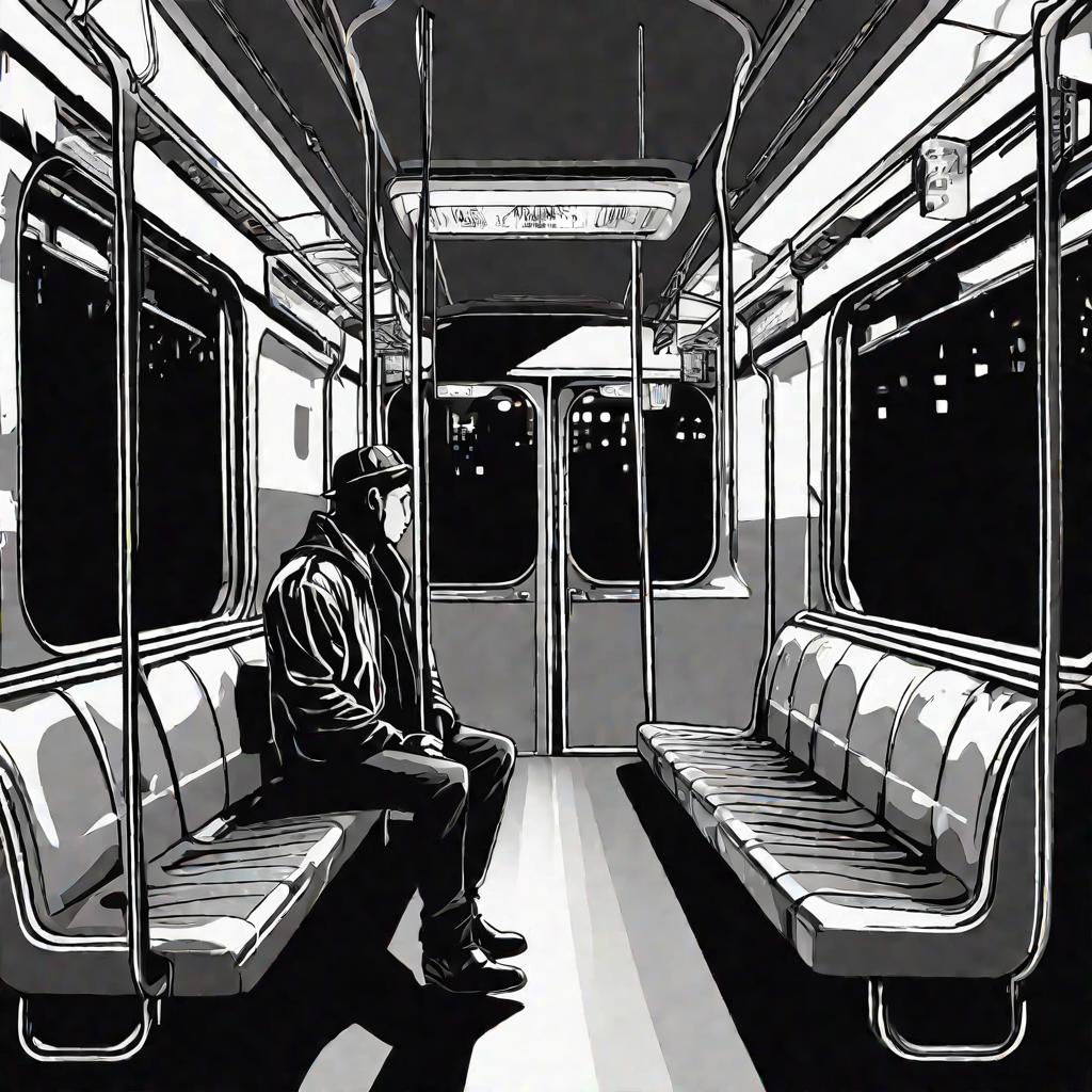 Одинокий человек в метро