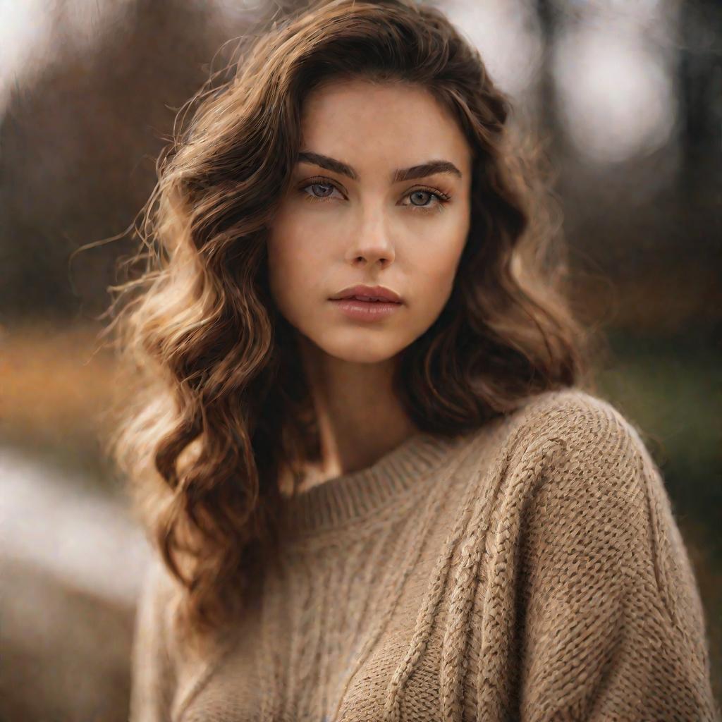 Портрет девушки в свитере.