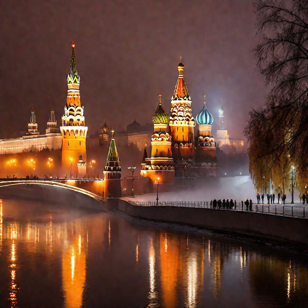 Кремль в Москве в вечернем освещении