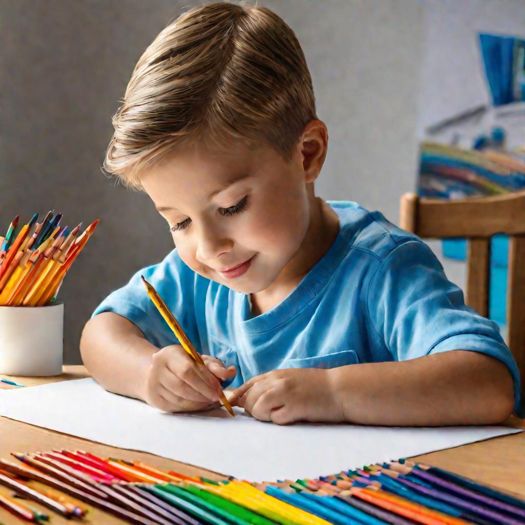 Ребенок рисует мерседес