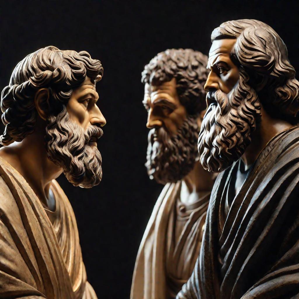 Портреты Сократа, Платона и Аристотеля