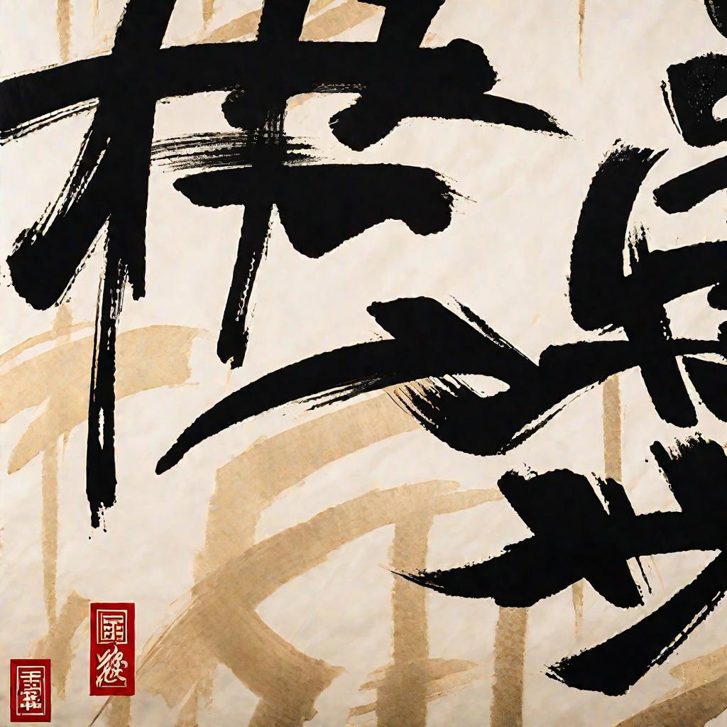 Китайская каллиграфия тушью на рисовой бумаге