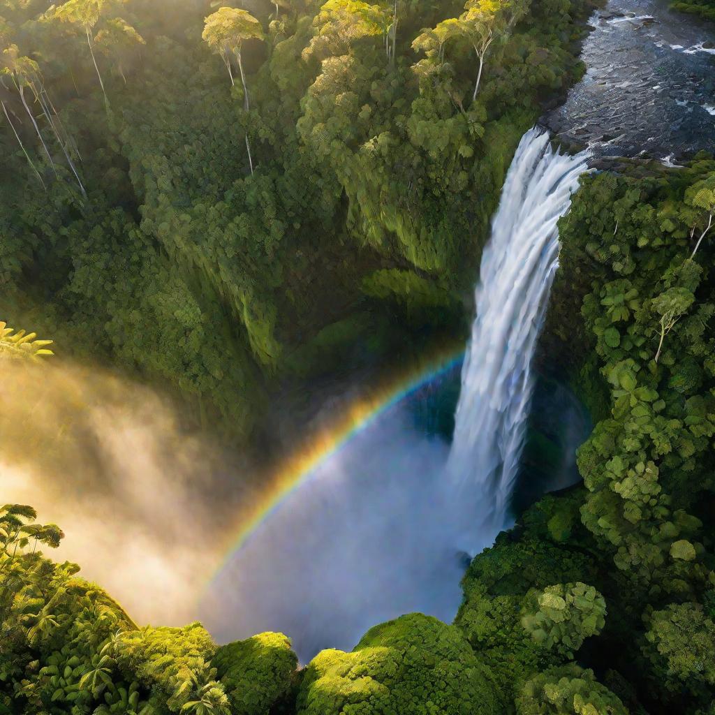 водопад в джунглях