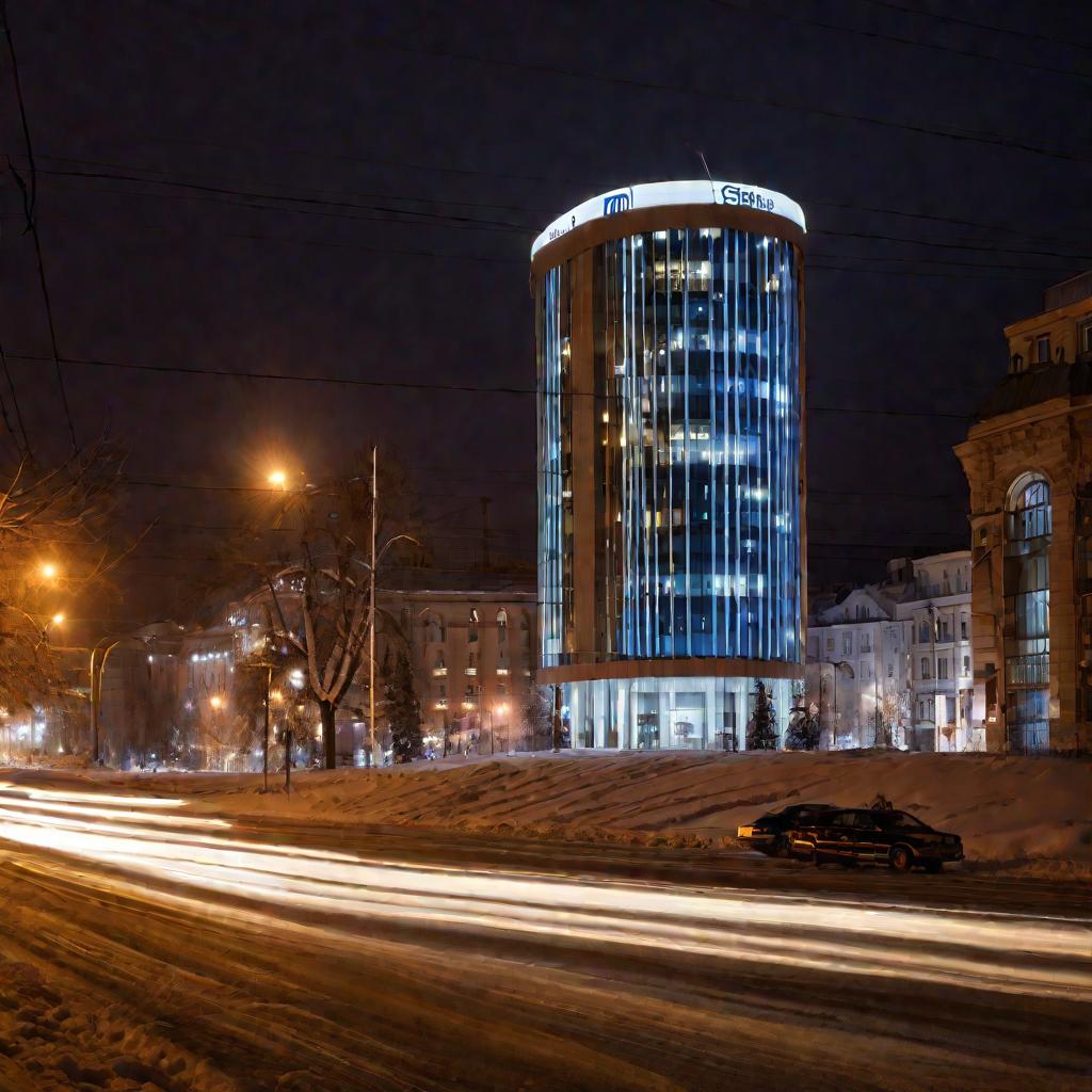 Ночной городской пейзаж Саратова