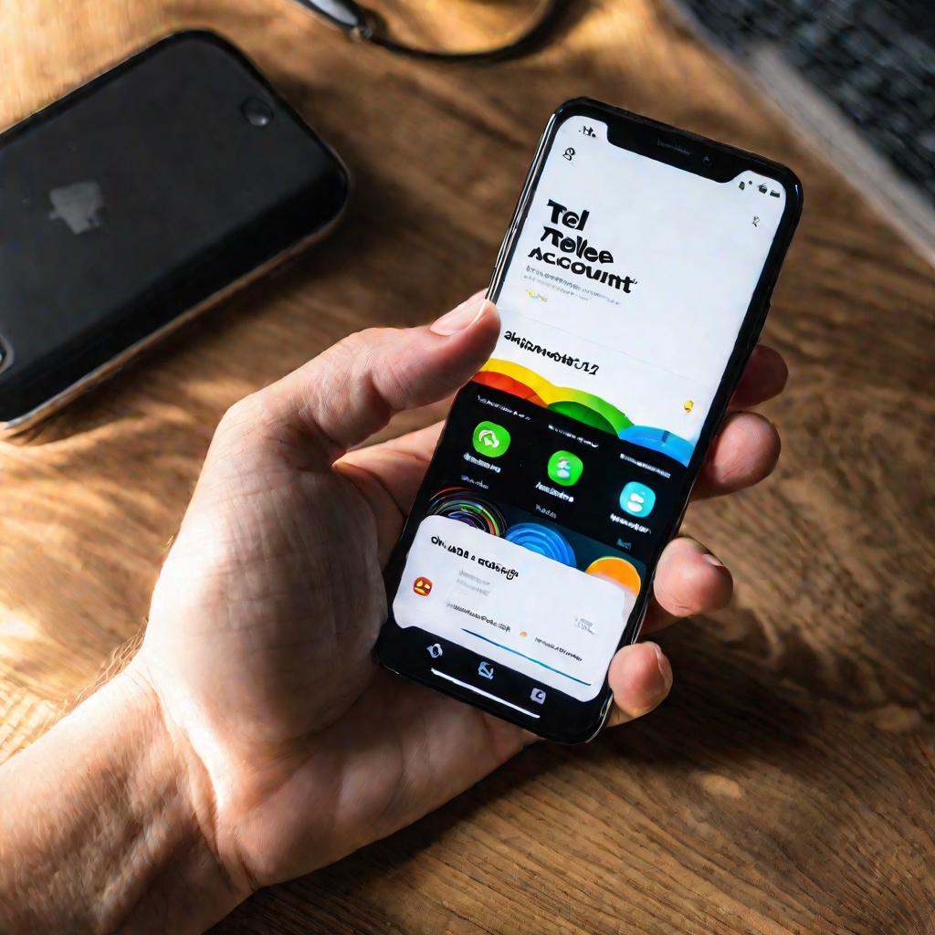 Телефон Tele2 с открытым приложением личного кабинета на солнечном столе