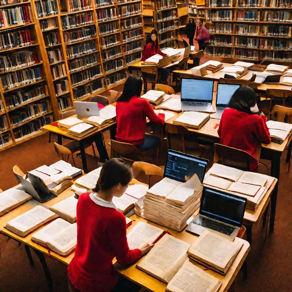 Студенты в библиотеке