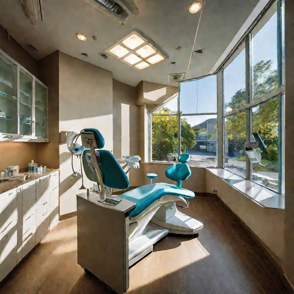 Стоматолог пломбирует зуб пациента в кресле
