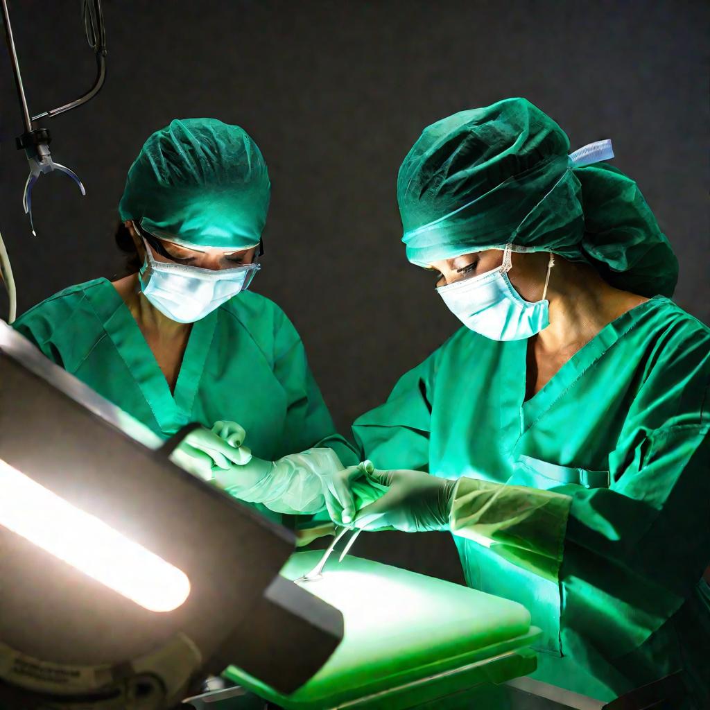 Хирург делает операцию на сердце