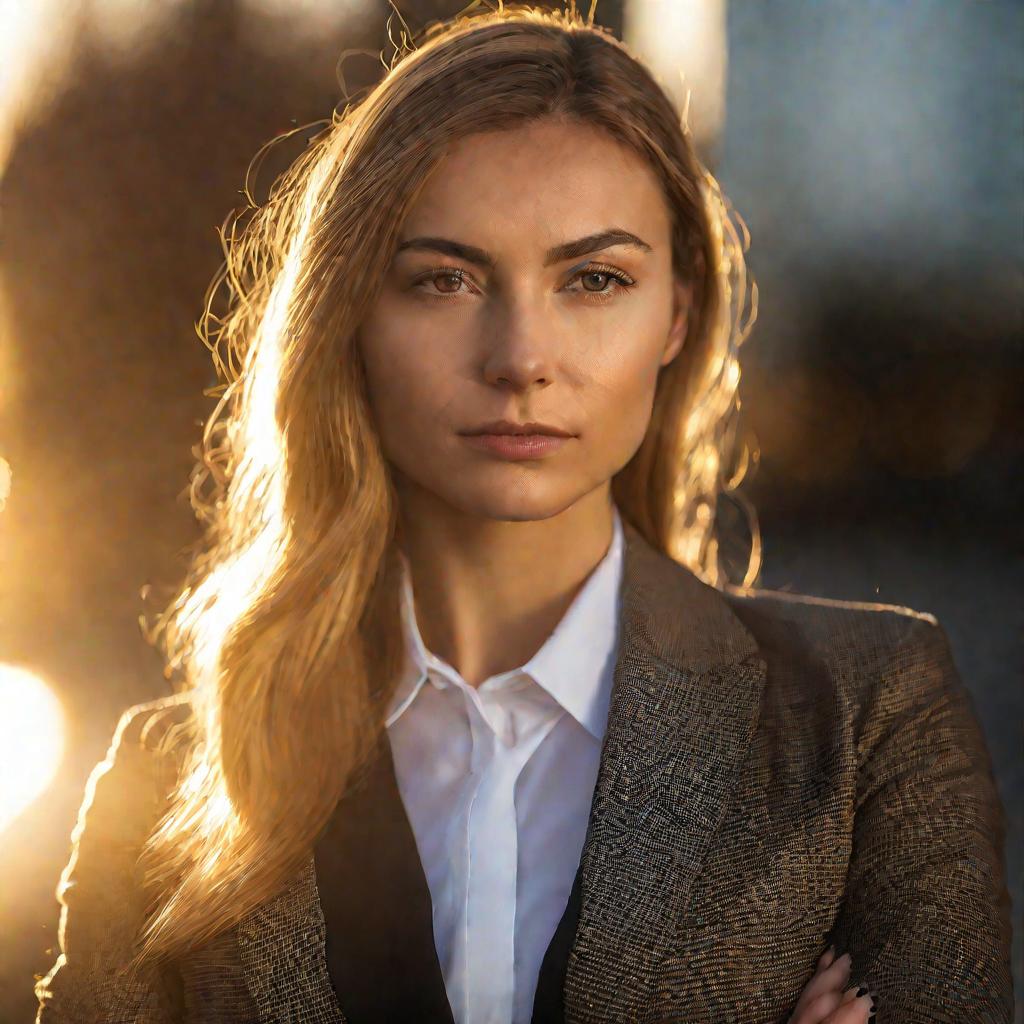 Портрет молодой целеустремленной россиянки в деловом костюме