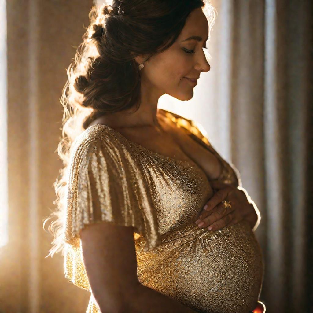Портрет умиротворенной беременной женщины