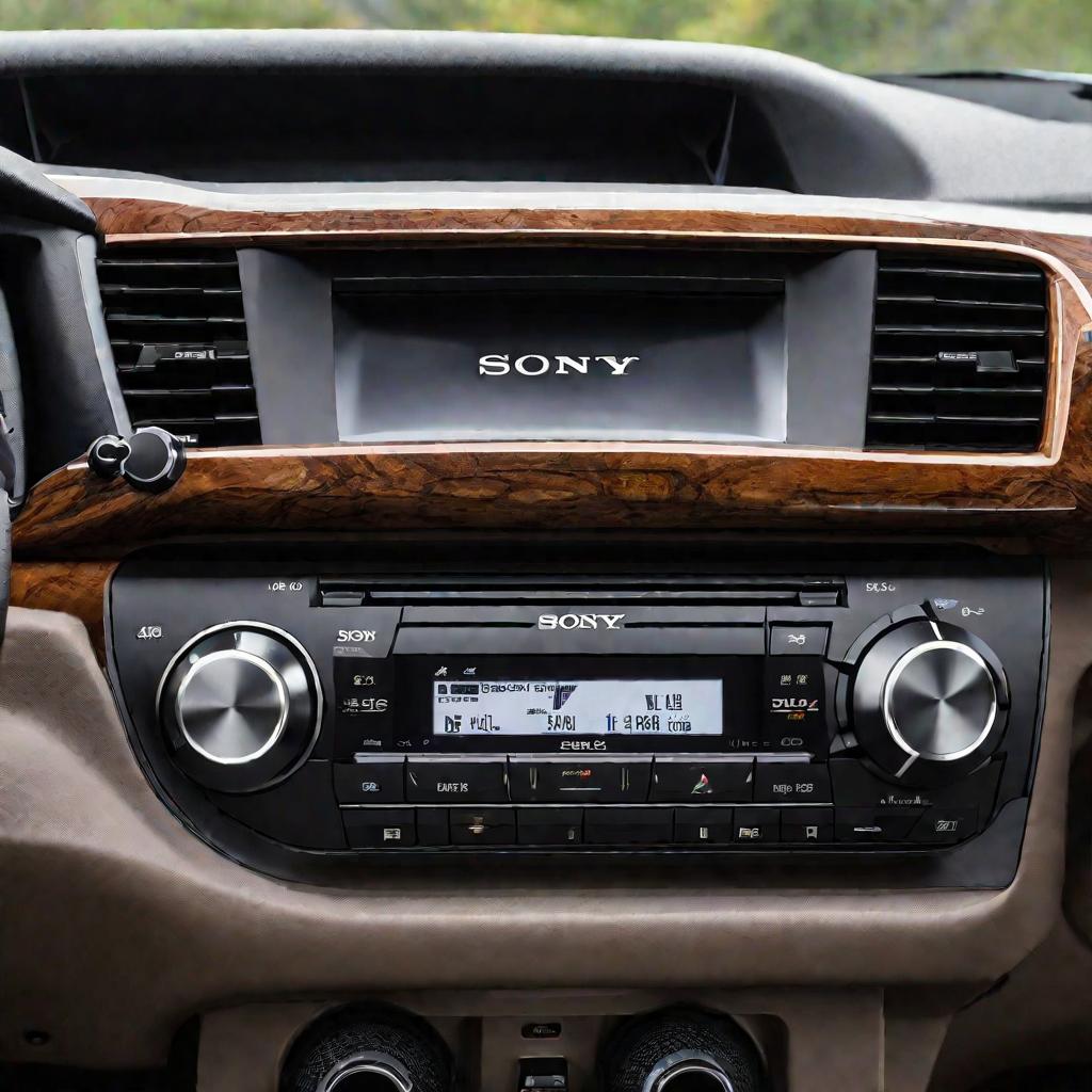 Вид салона автомобиля с установленной автомагнитолой Sony DSX-A35UE