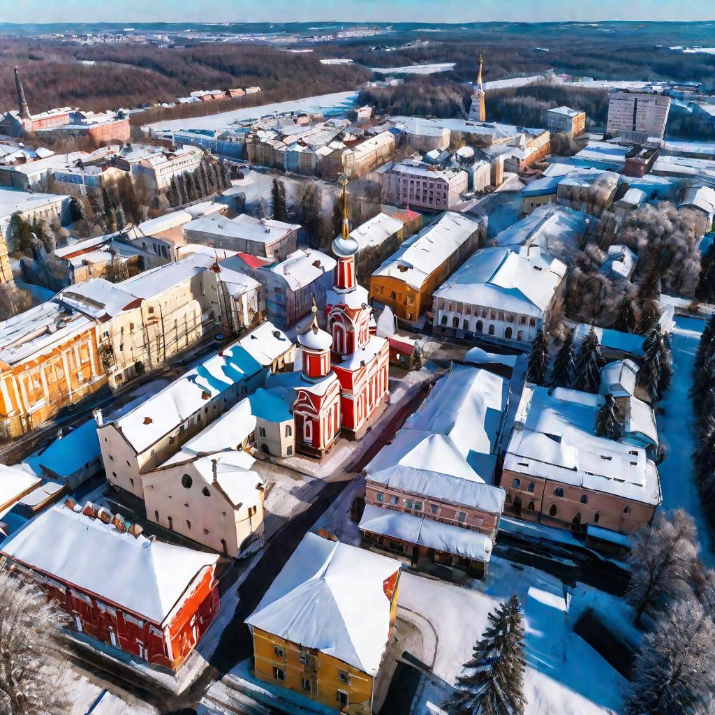 Лысково зимой с высоты птичьего полета