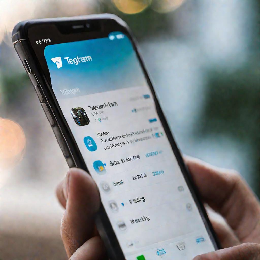 Крупный план руки, держащей смартфон с открытым приложением Телеграмм на странице подтверждения электронной почты