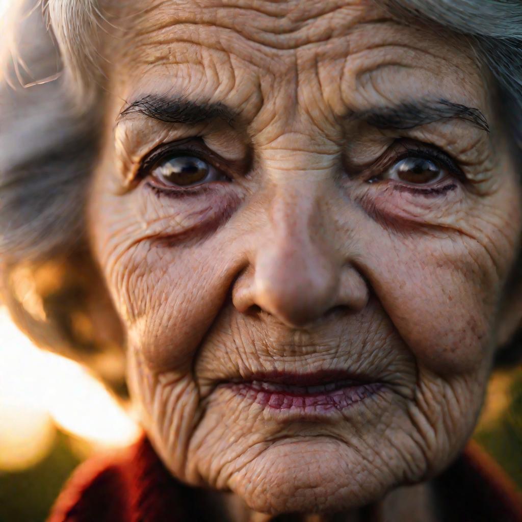 Портрет пожилой уставшей женщины