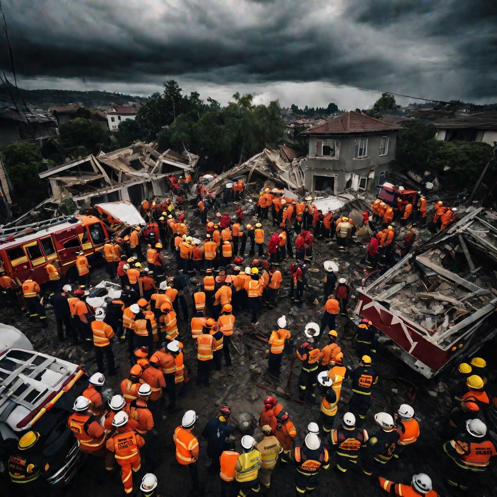 Спасатели извлекают пострадавших из-под завалов