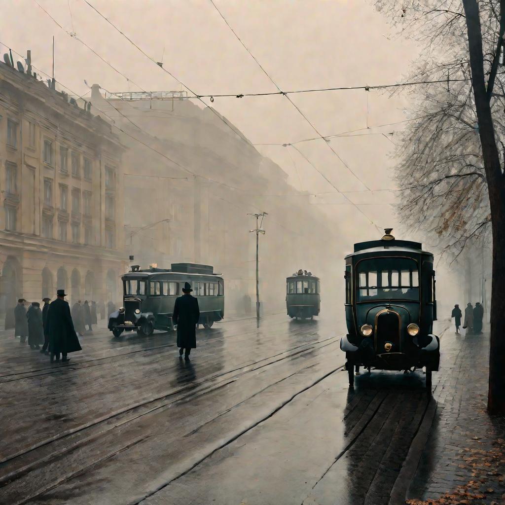 Осенний Ленинград 1930-х, одинокая фигура Хармса