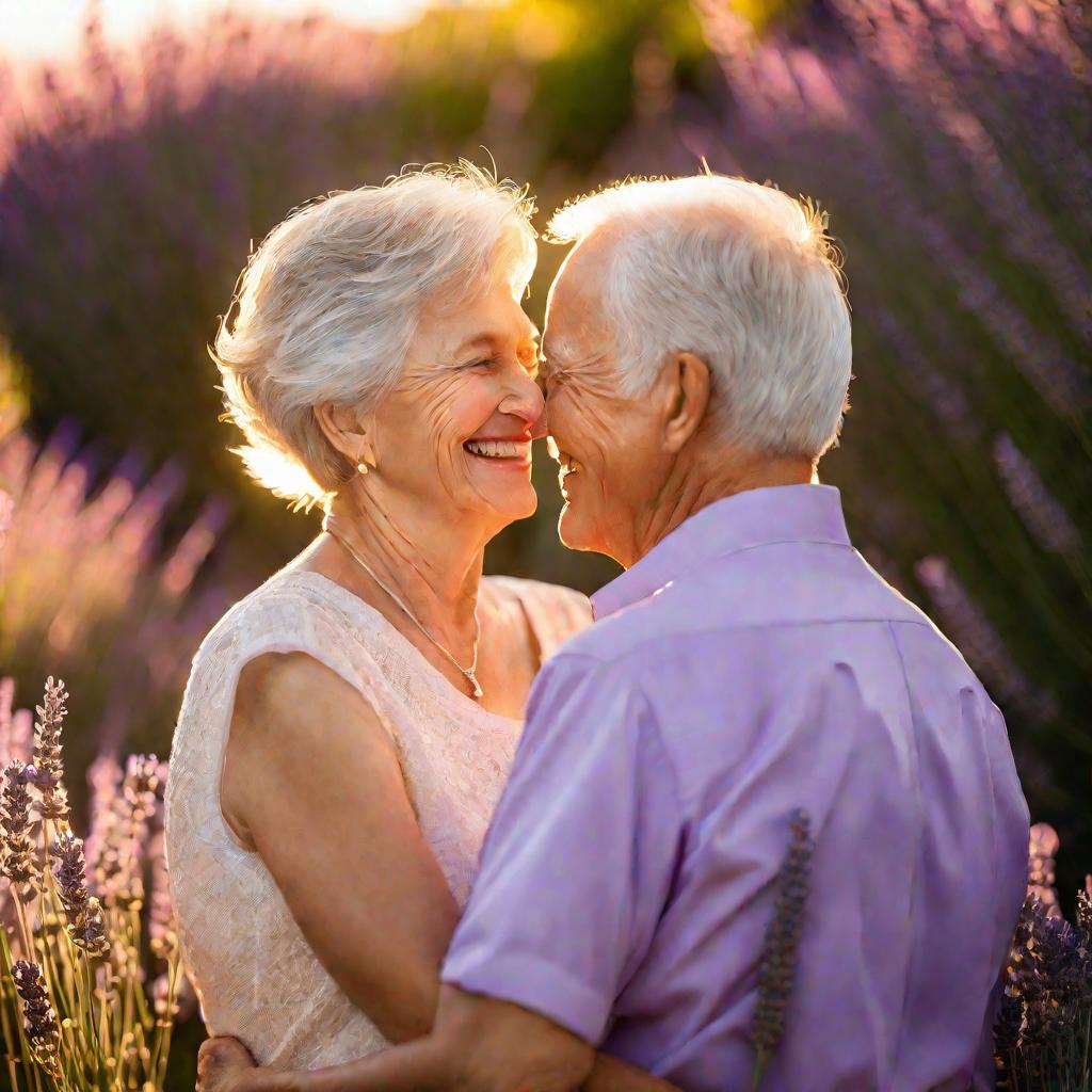 Пожилая пара празднует 46 лет свадьбы