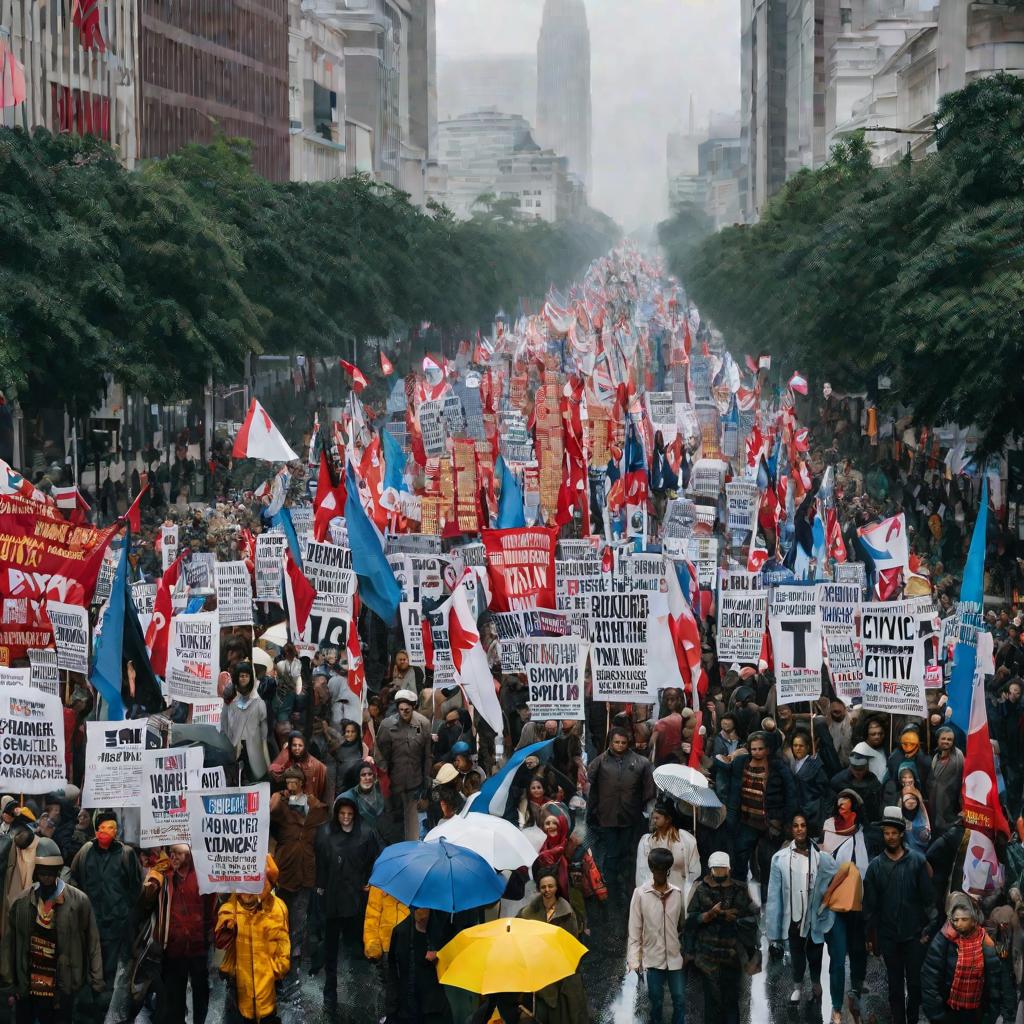 Митинг за перемены под дождем