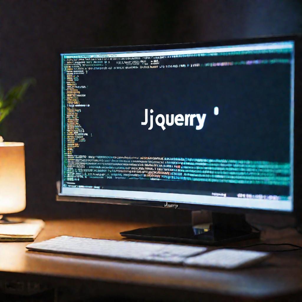 Код jQuery на мониторе