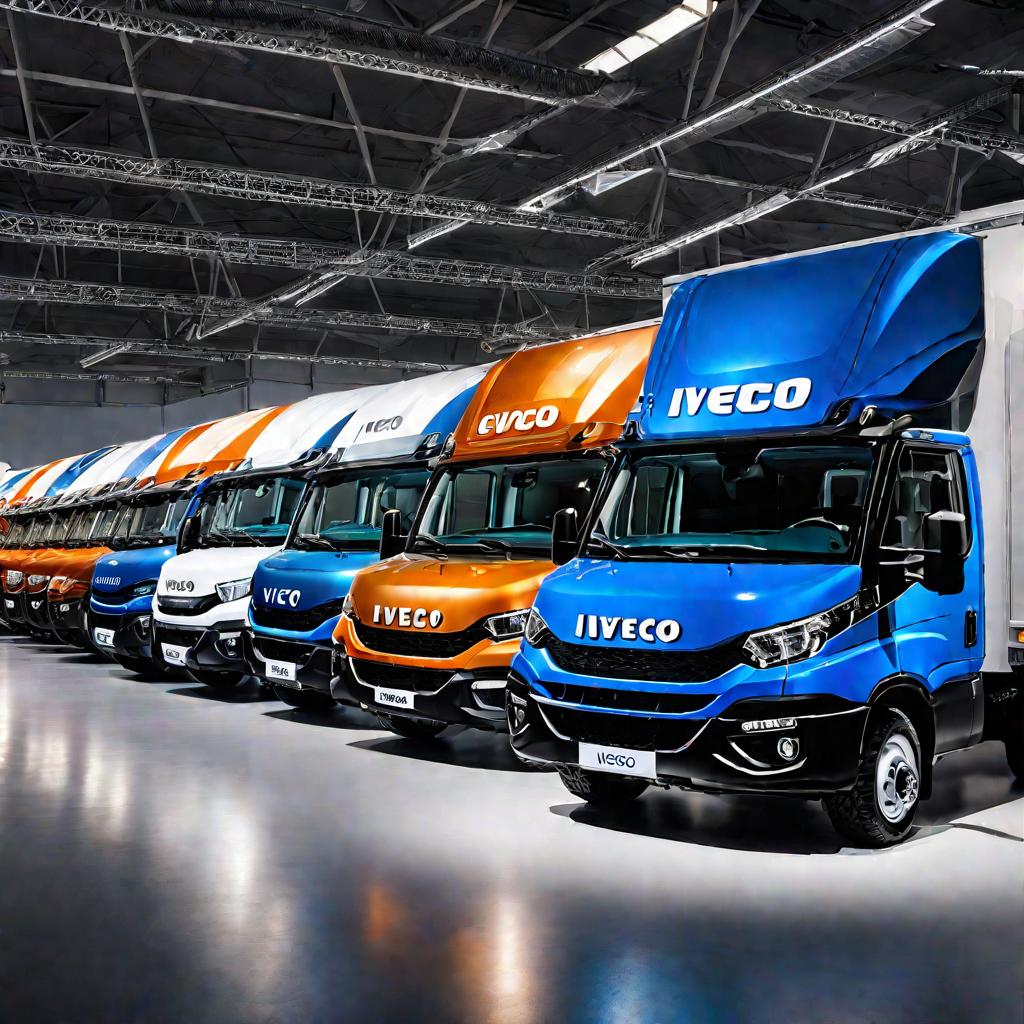 Салон дилера с новыми грузовиками Iveco