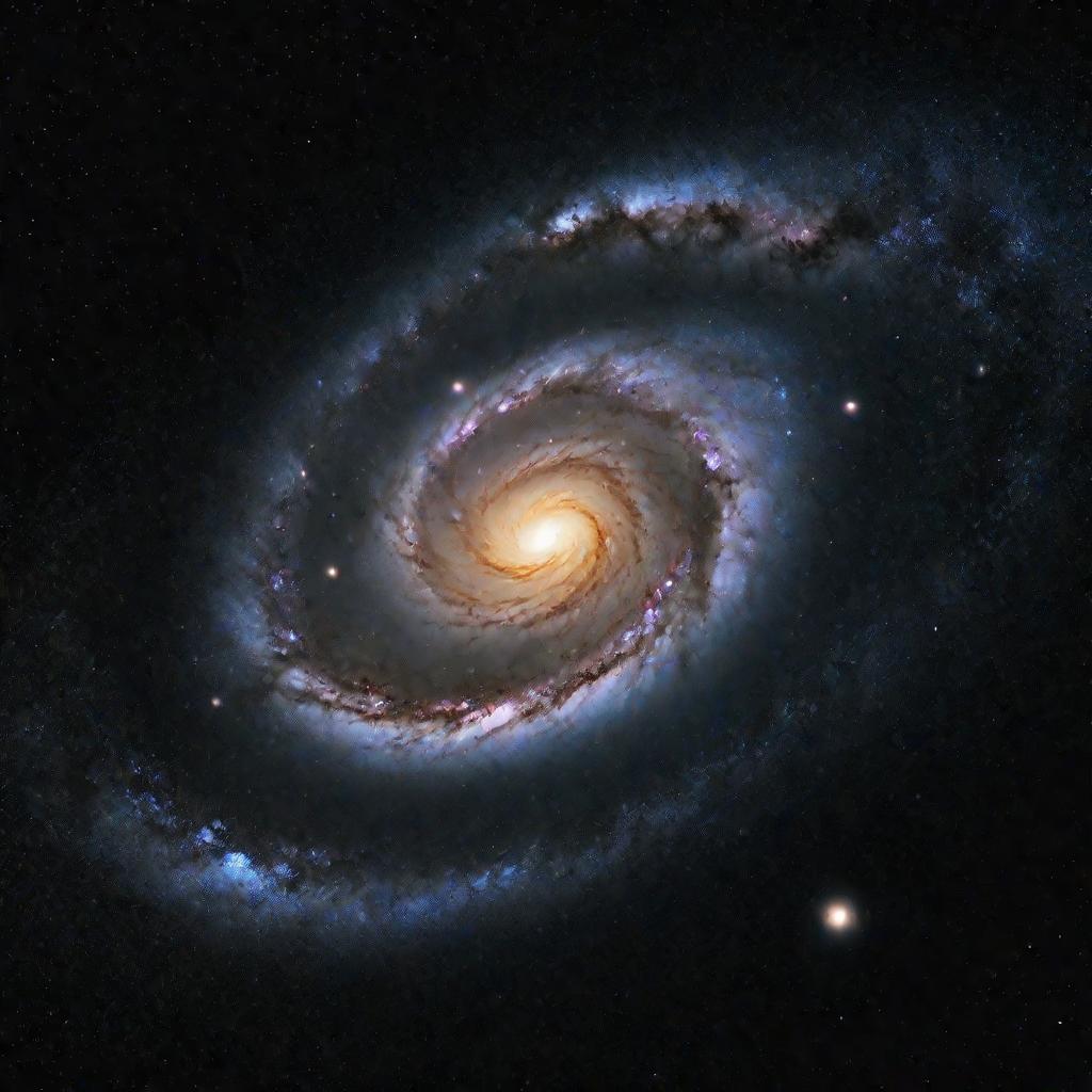 Спиральная галактика на черном космическом фоне