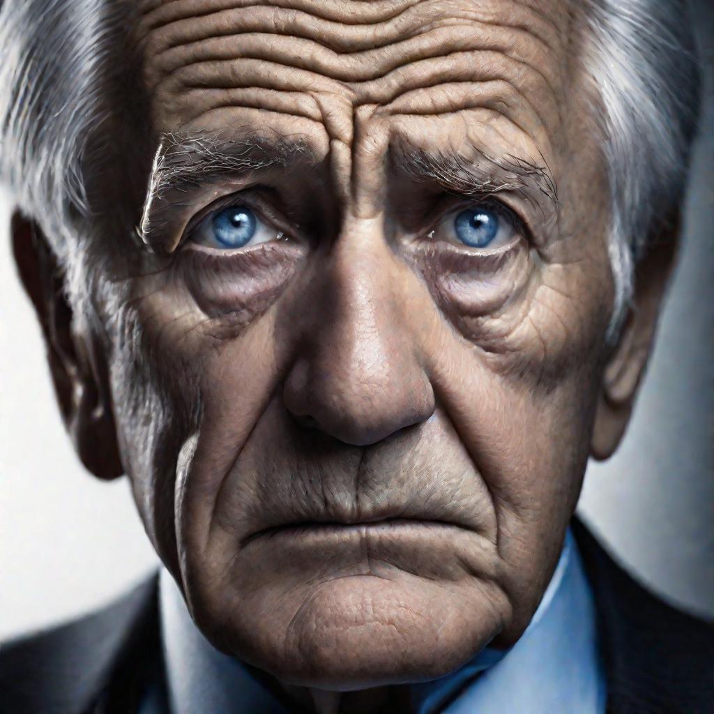 Портрет пожилого мужчины со слезами на глазах