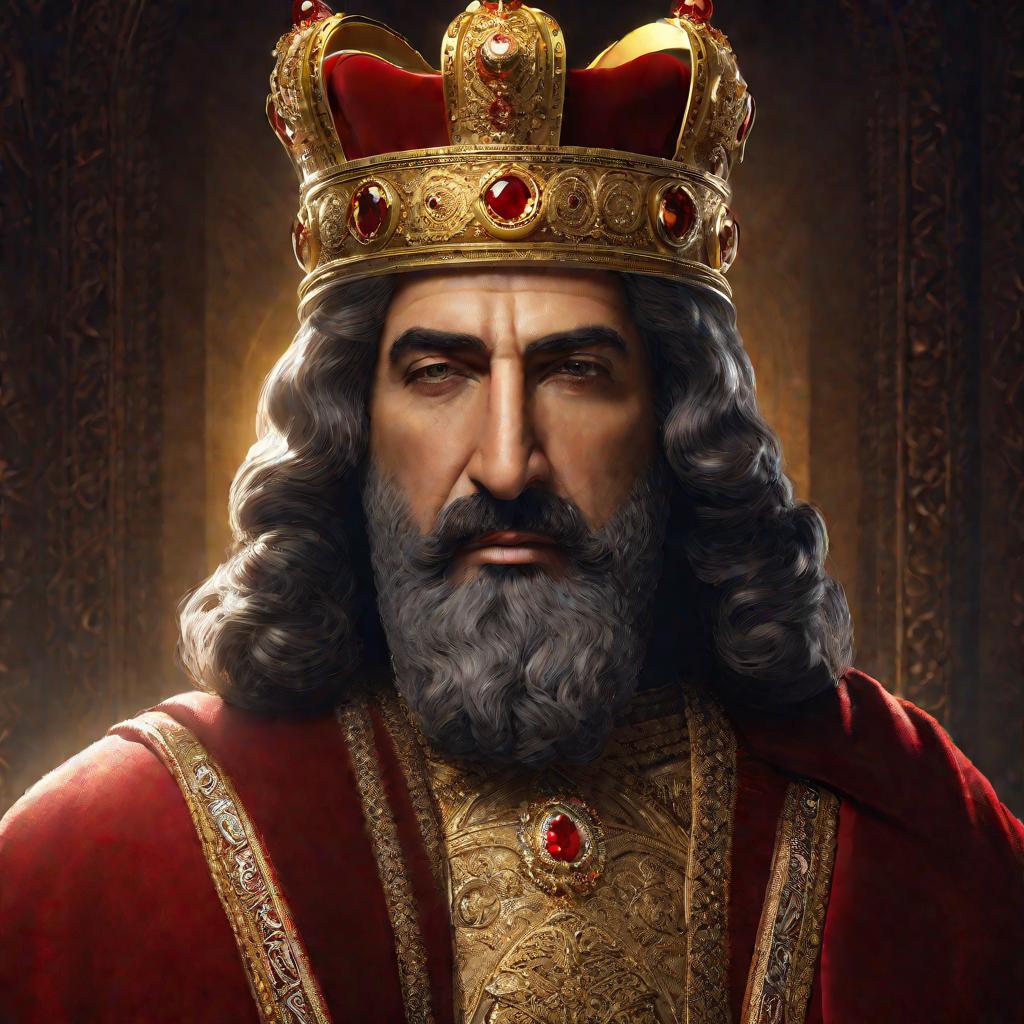 Портрет армянского царя в короне