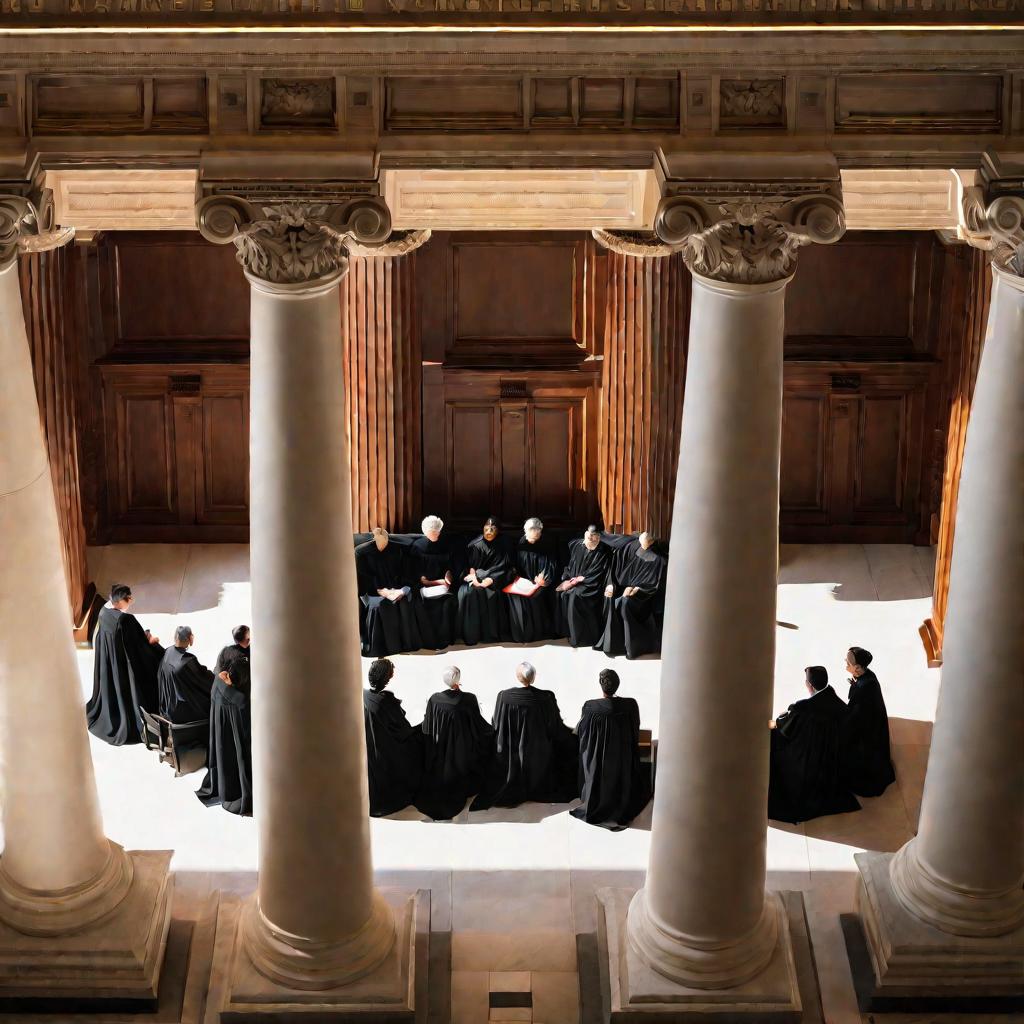 Судьи Верховного суда на заседании в здании суда