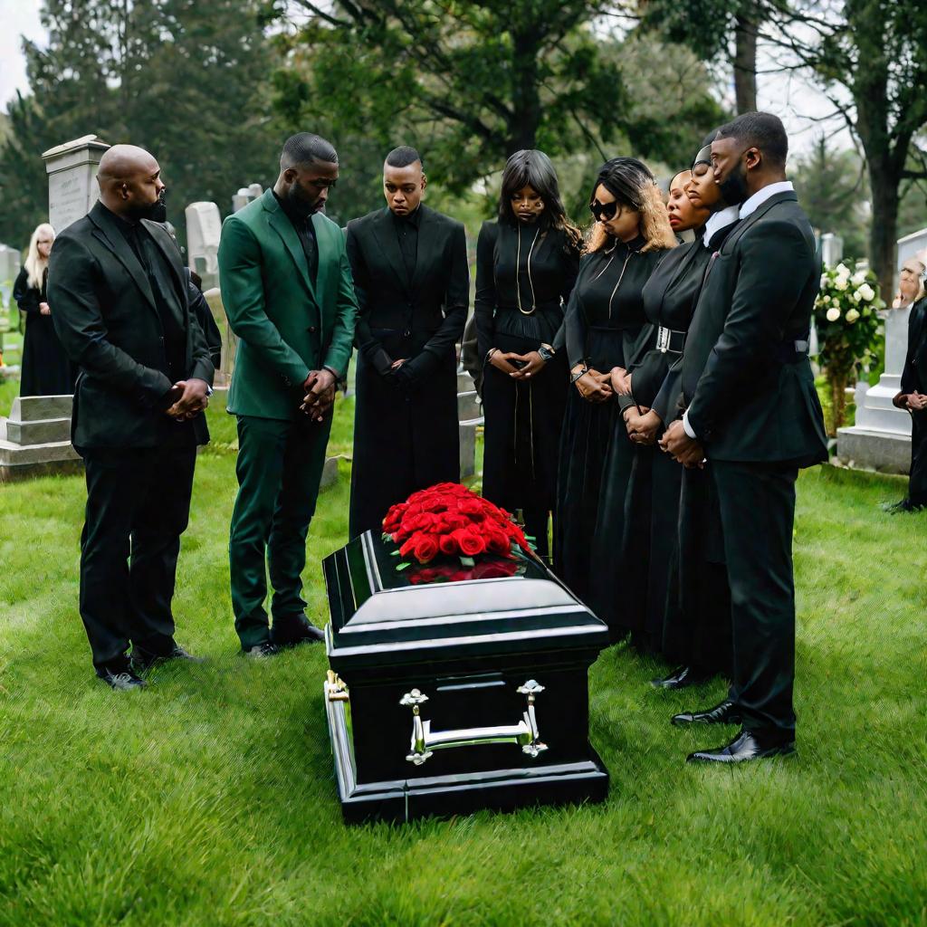 Группа людей на похоронах друга