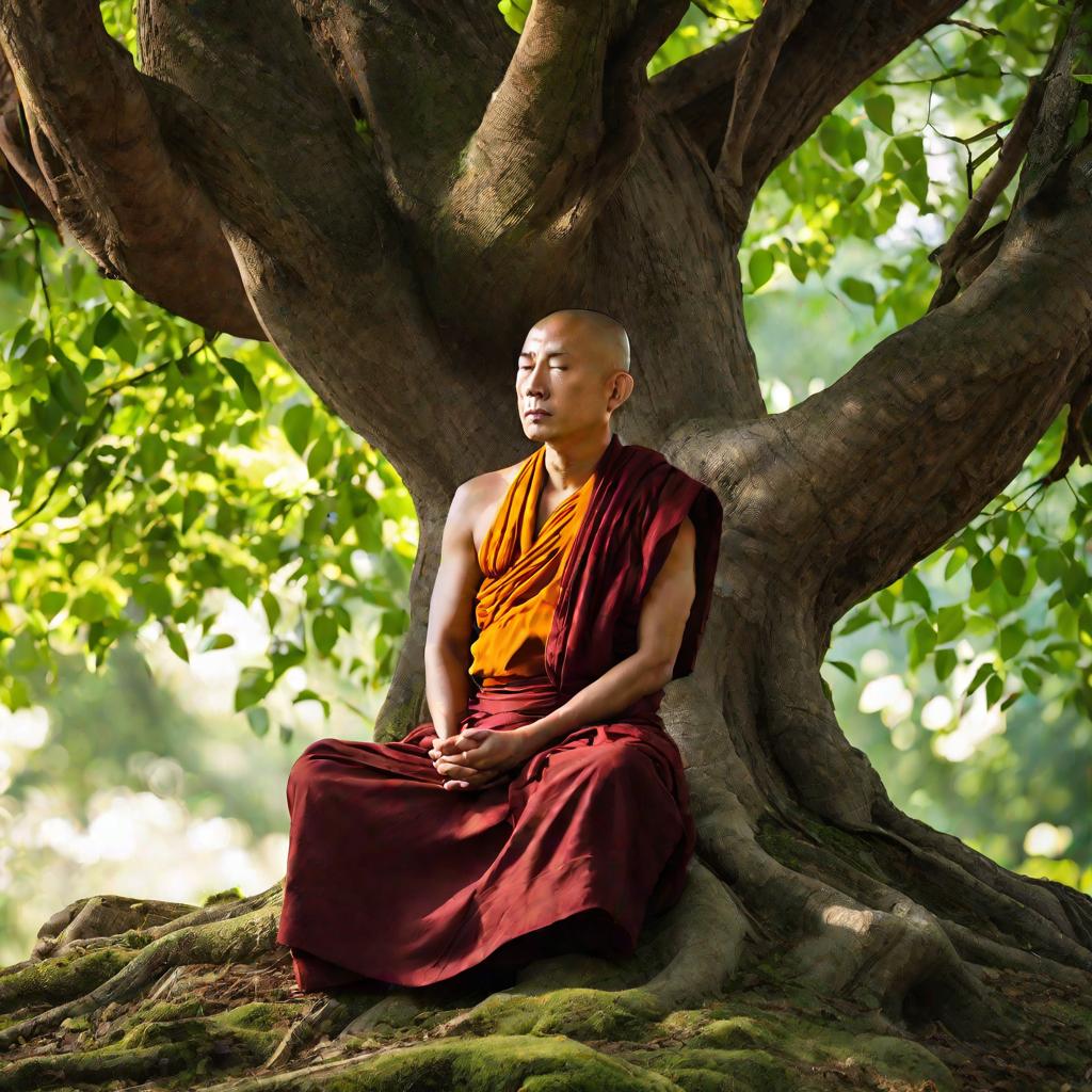 Монах-буддист в медитации