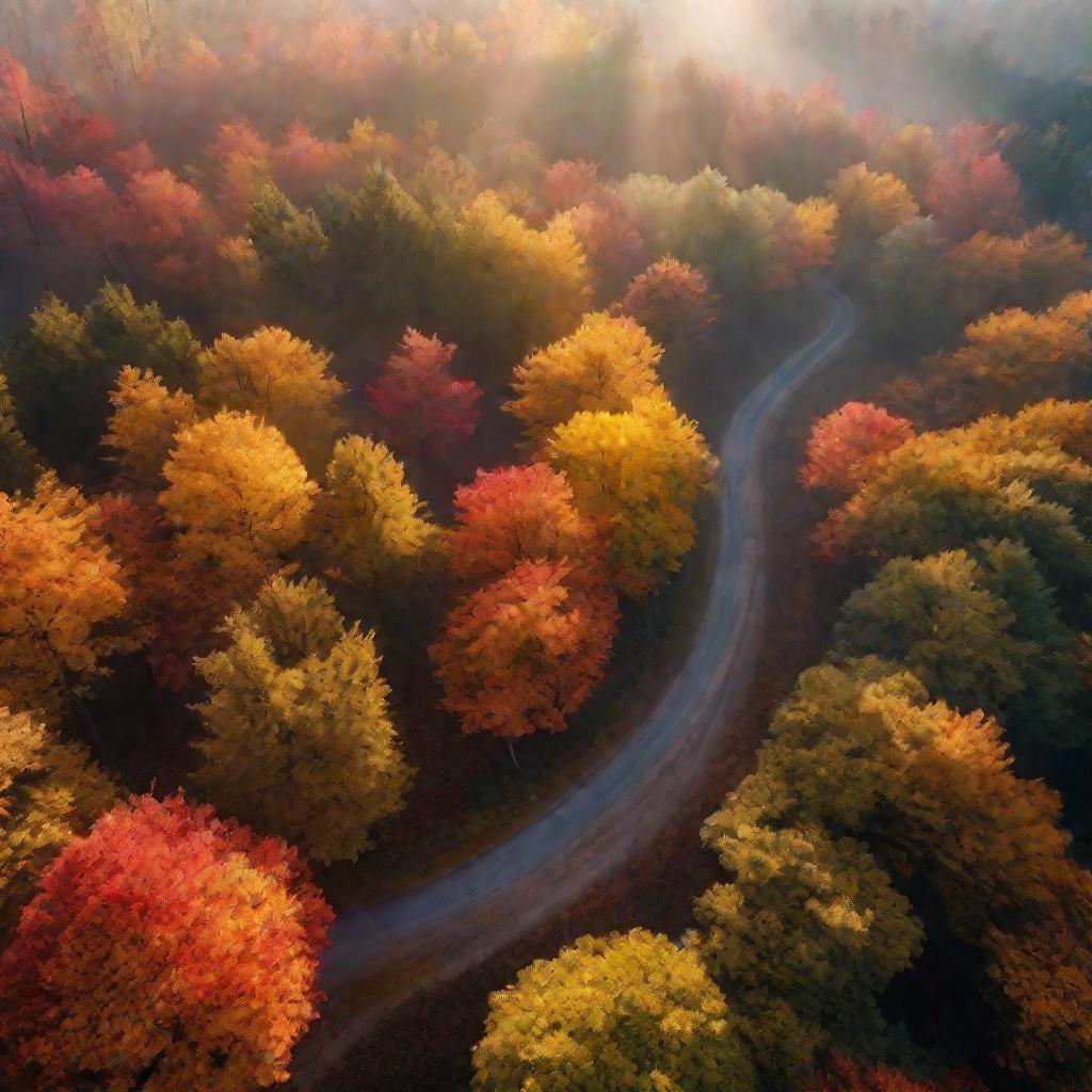 Тропинка в лесу осенью