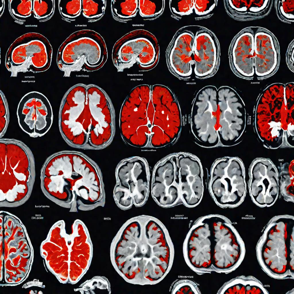 МРТ-снимок мозга с аномальной атрофией и повреждениями