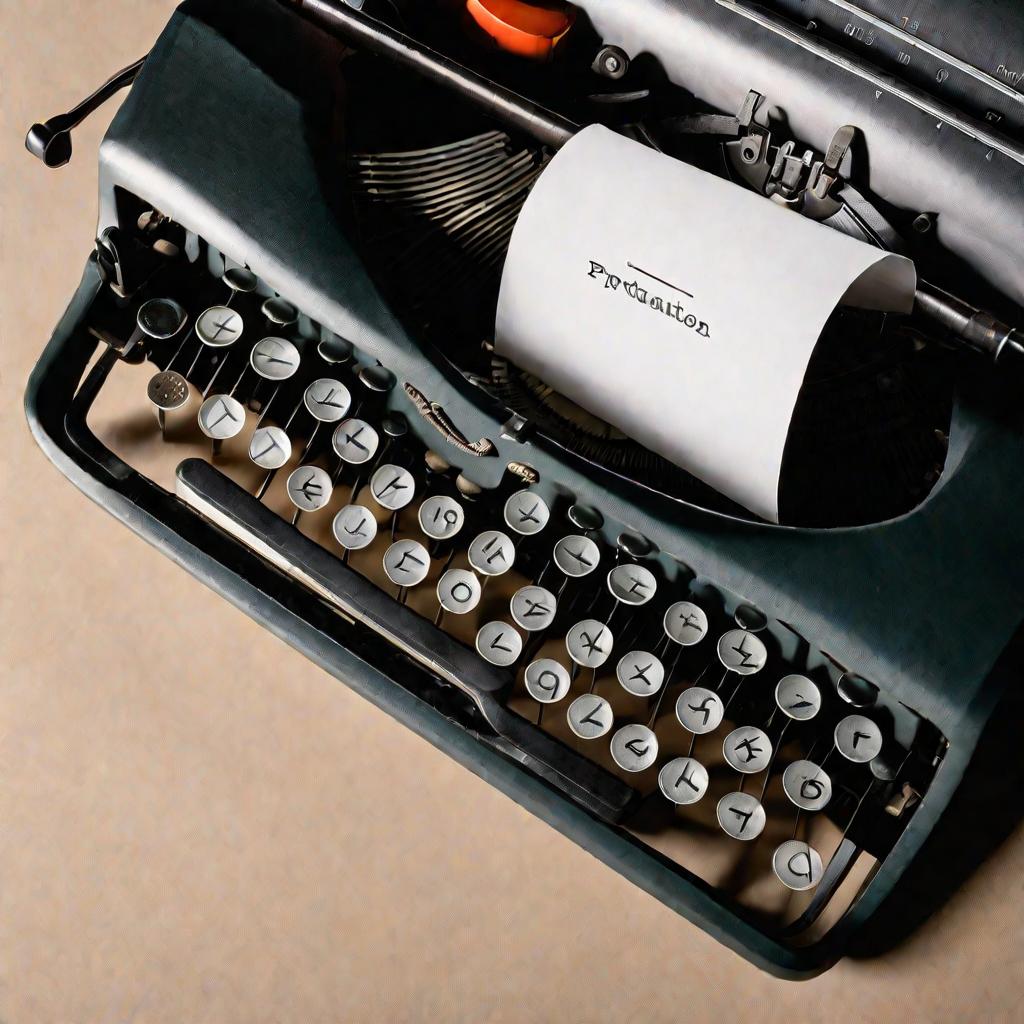 Пишущая машинка с текстом, оборванным многоточием