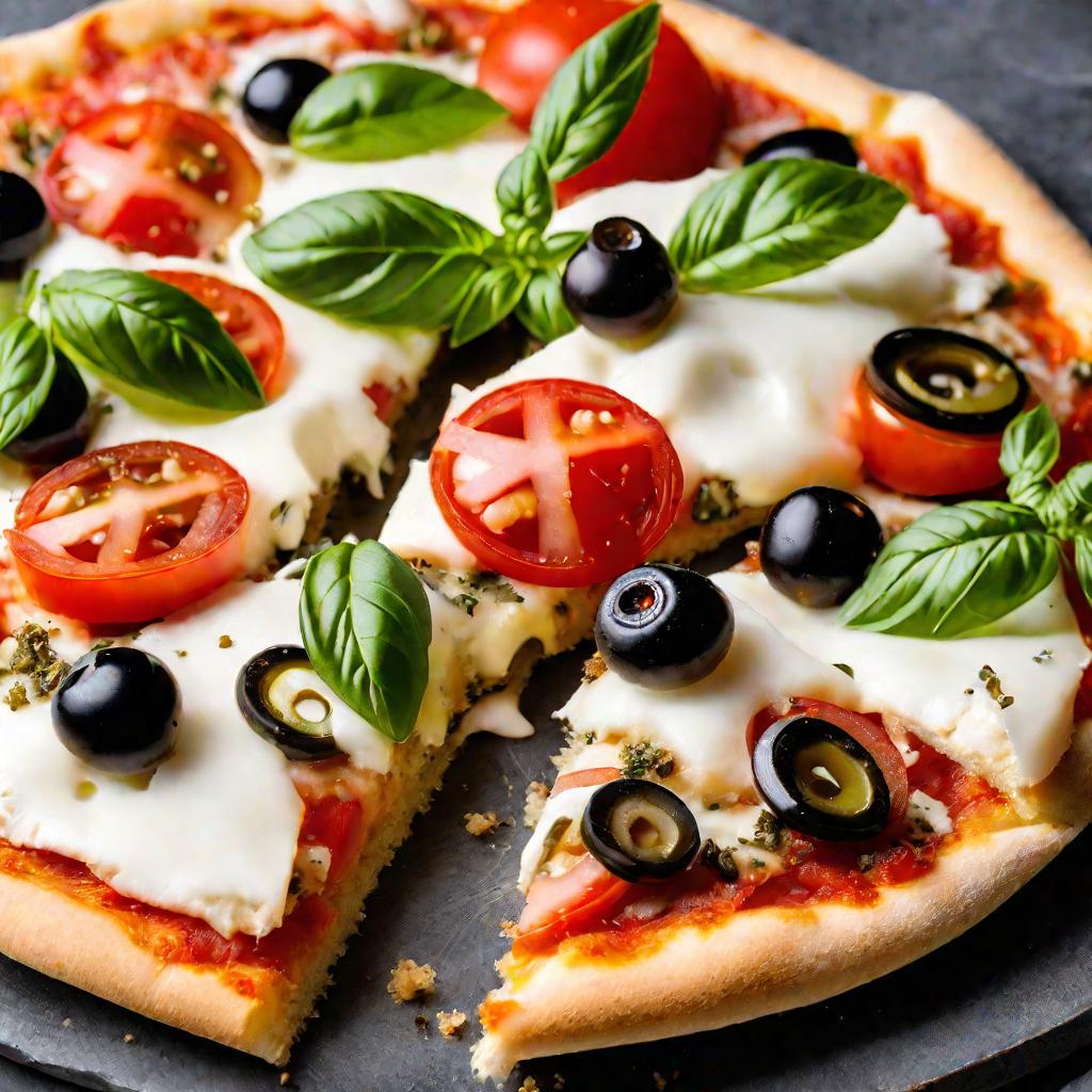 Ломтик пиццы с душицей и помидорами