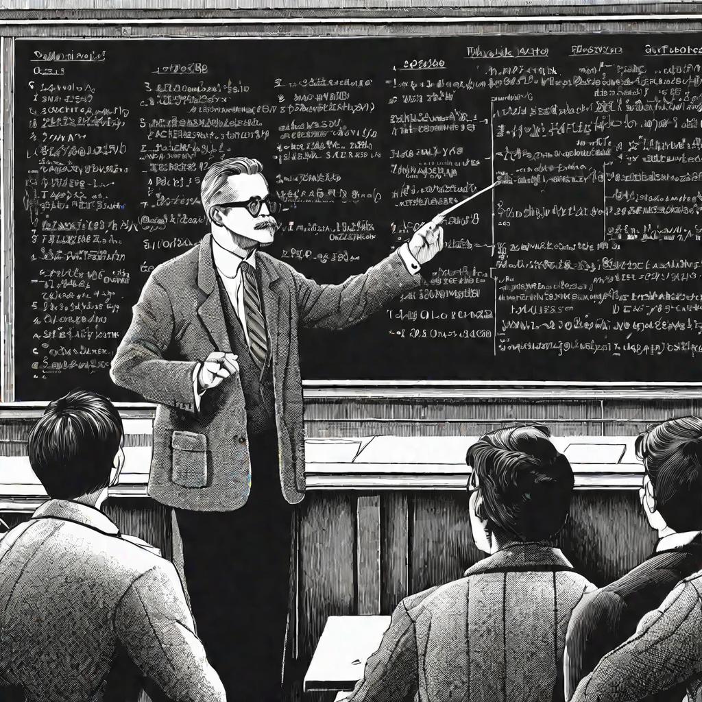 Профессор читает лекцию в аудитории