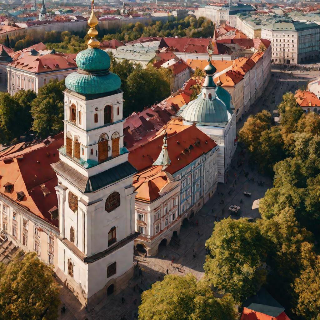 Старая славянская деревня с башнями