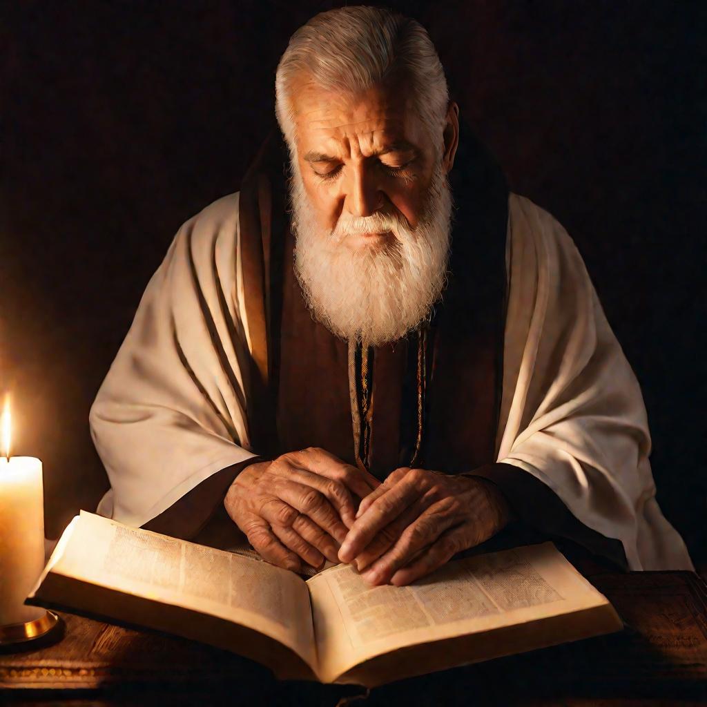 Портрет пожилого монаха с книгой