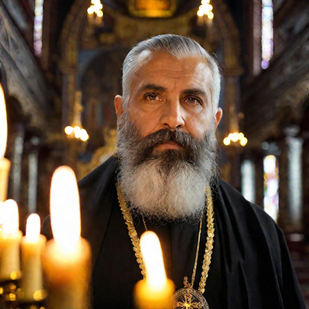 Портрет православного священника с крестом