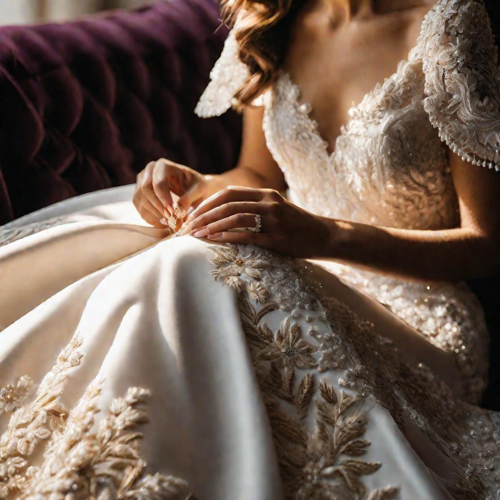 Вышивание свадебного платья