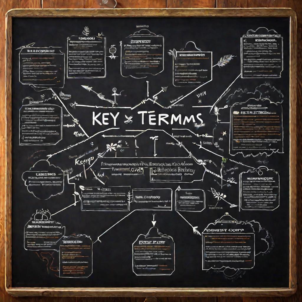 Карта понятий с терминами на доске