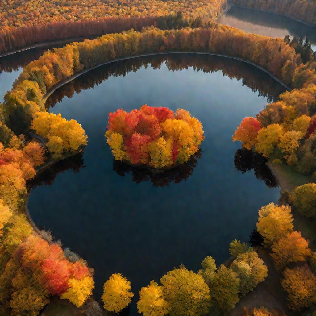 Осенний пейзаж с озером