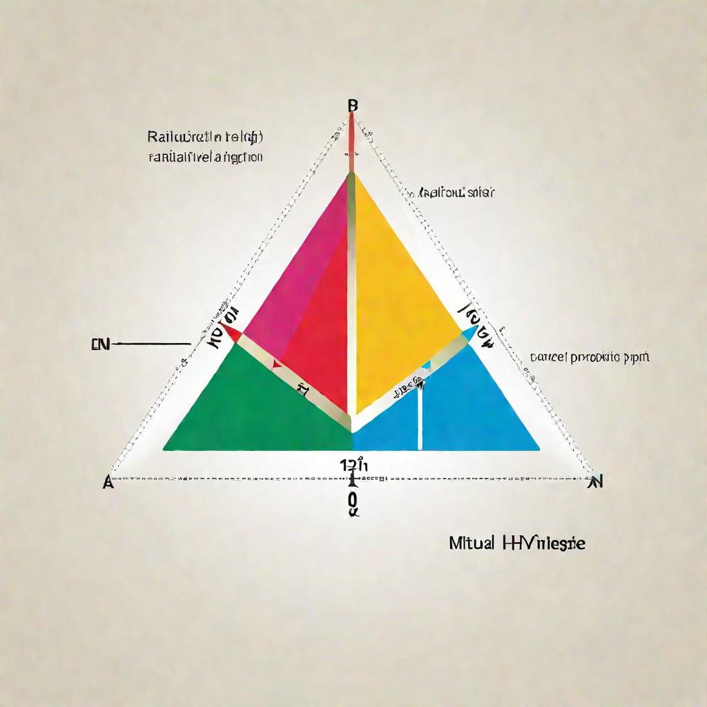 Цветная схема с радиусом окружности, описанной около прямоугольного треугольника