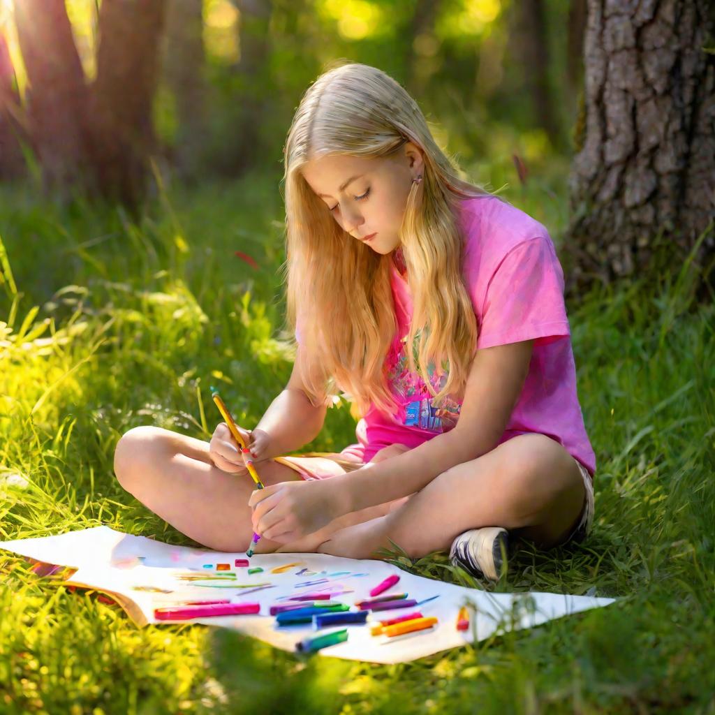 Девушка рисует лестницу личных достижений