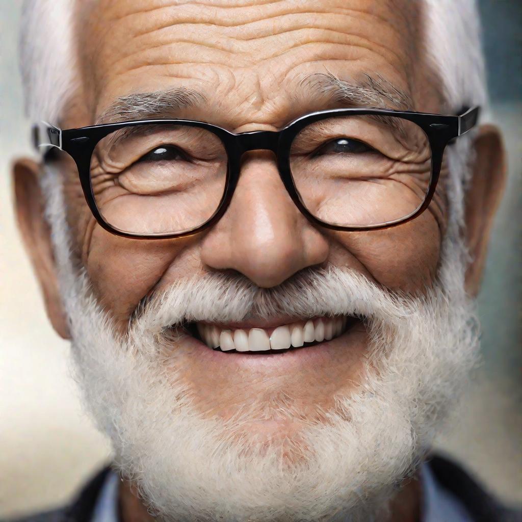 Портрет пожилого мужчины в очках