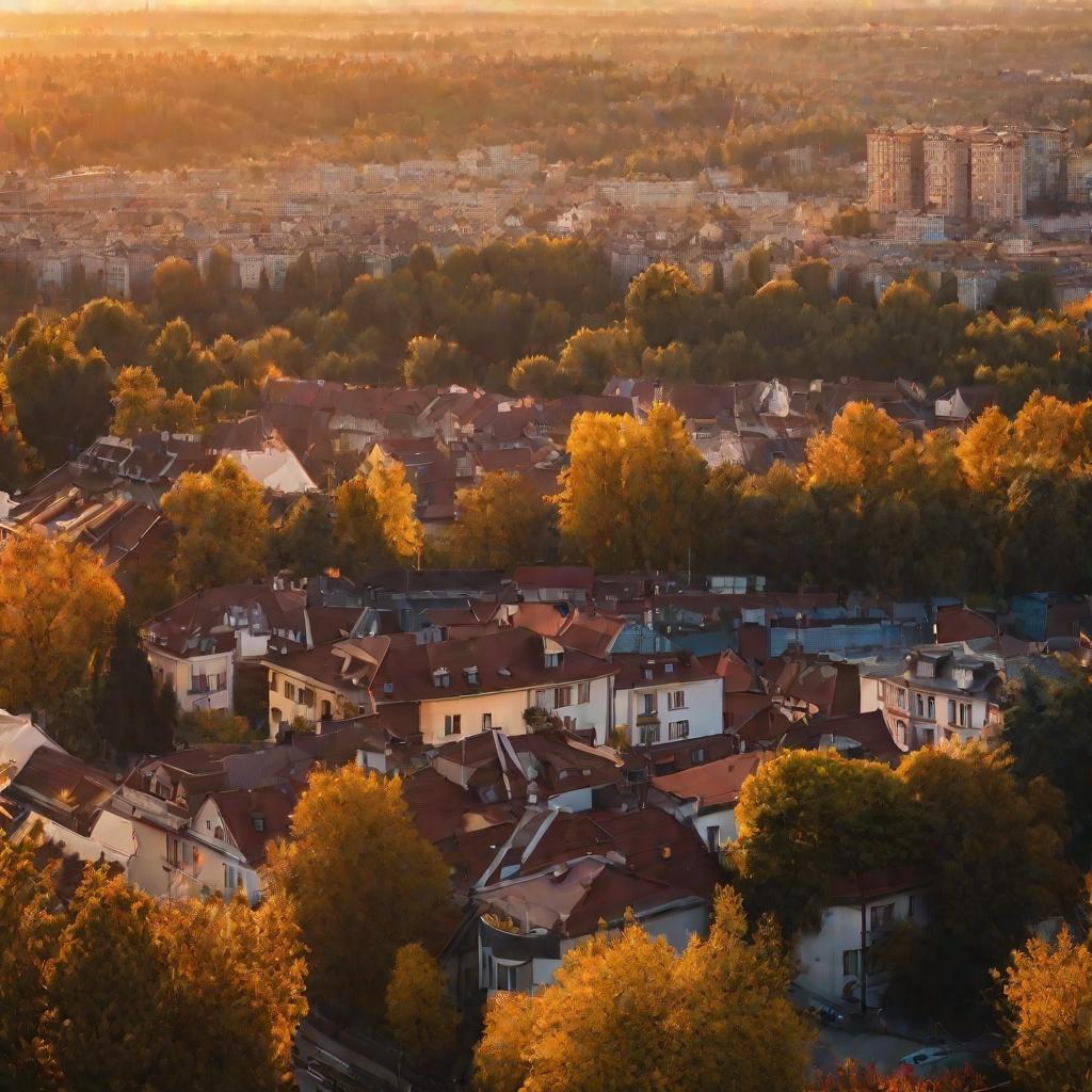 Вид на вечерний город