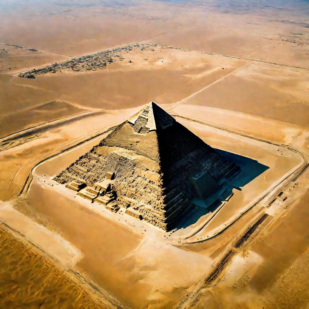 Пирамида в Египте с треугольником, высотой