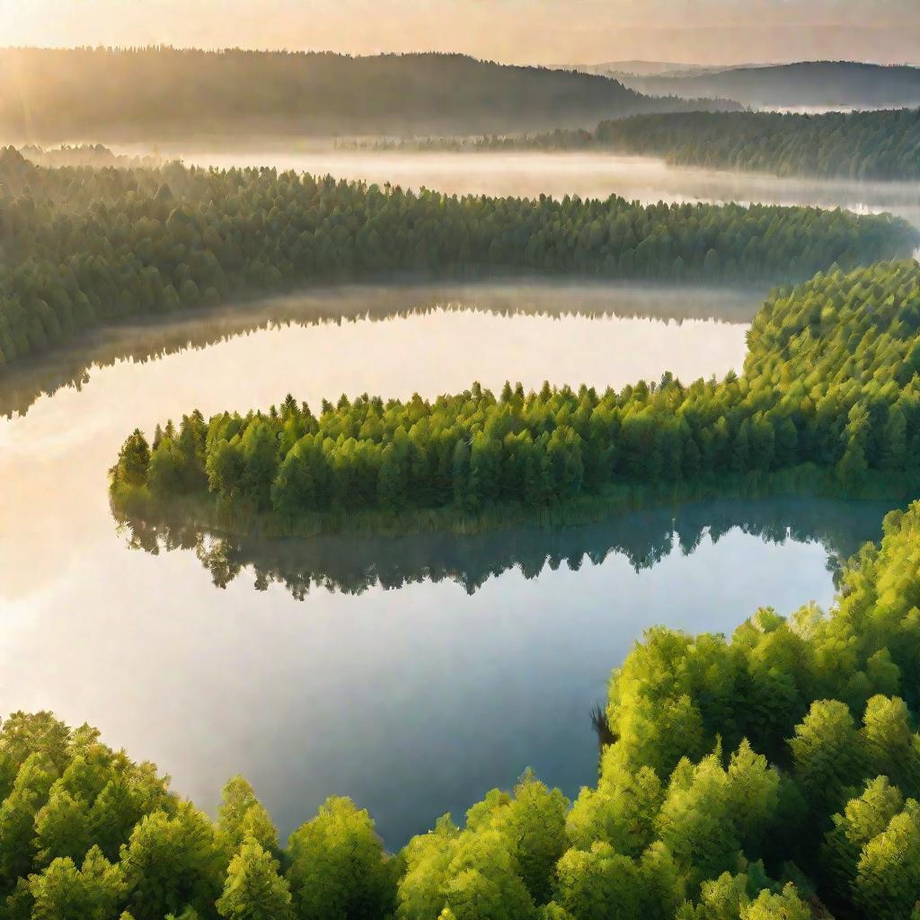 Природная сцена с деревьями и озером, символизирующая неотрицательные переменные
